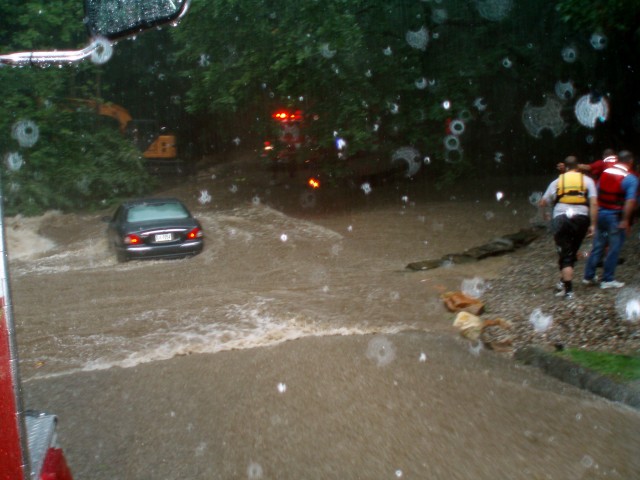 Fords in Gladwyne are VERY dangerous and should never be driven through in a heavy rain storm.